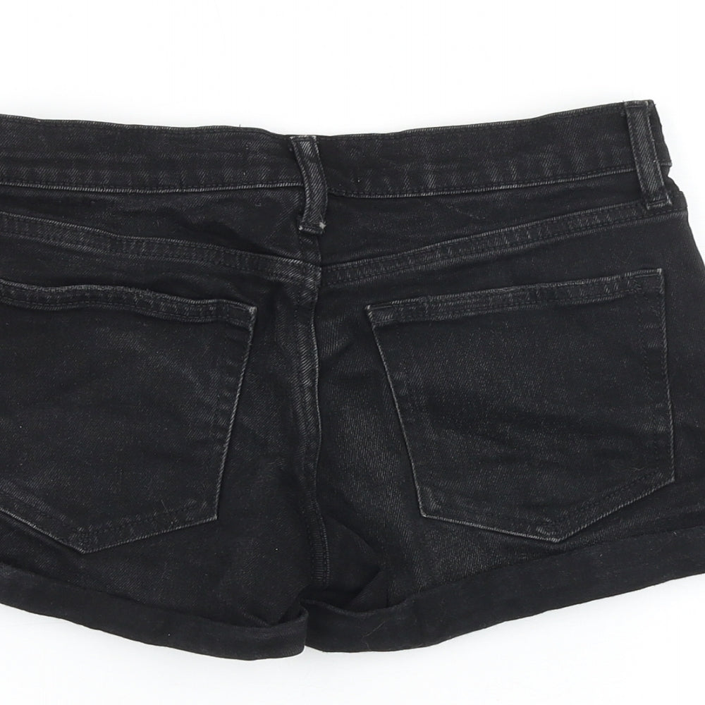 Gap Womens Black Cotton Boyfriend Shorts Size 28 Regular Zip