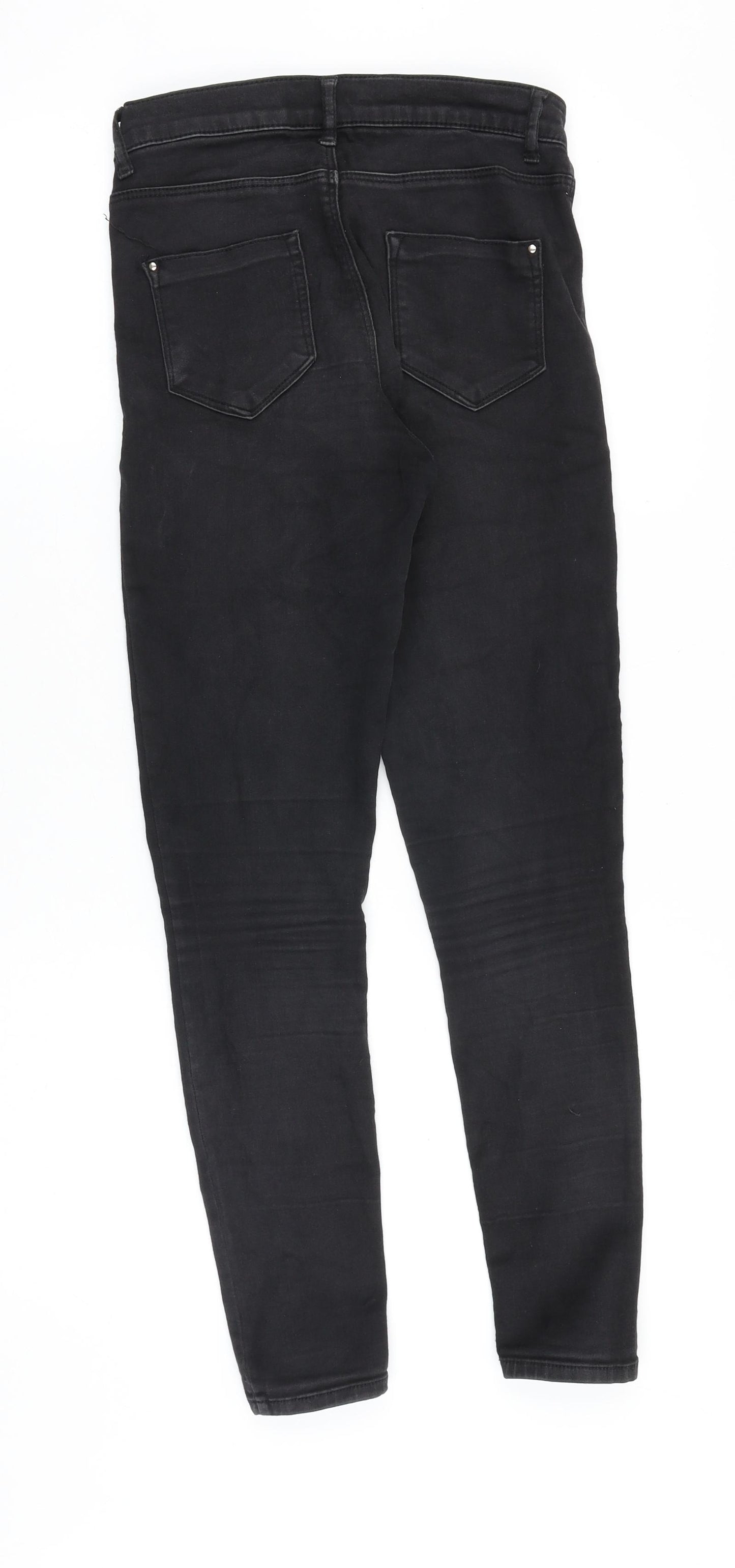 Dorothy Perkins Womens Black Cotton Skinny Jeans Size 8 Slim Zip