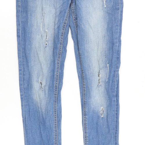 Preworn Womens Blue Cotton Skinny Jeans Size 26 in Slim Zip