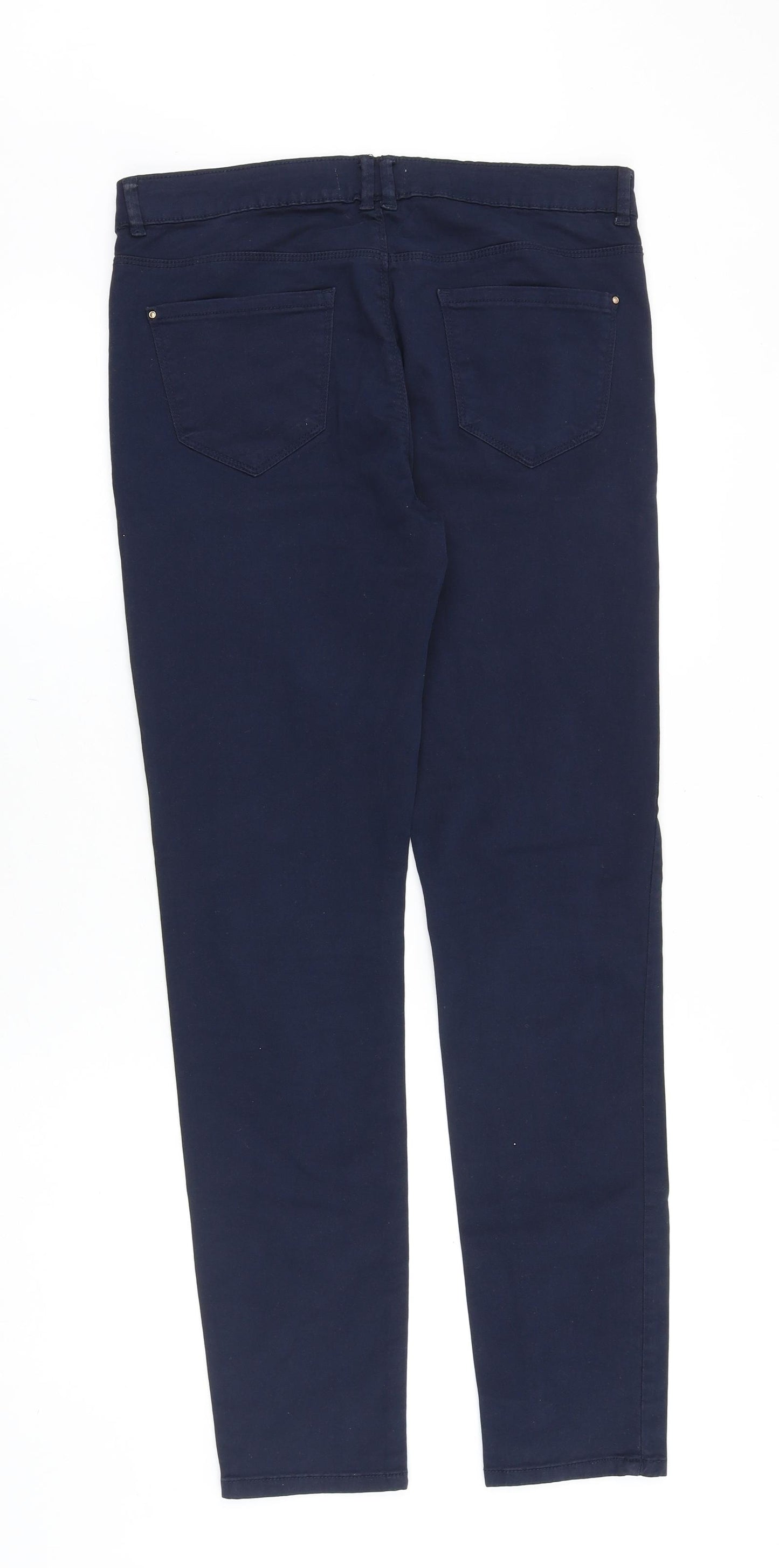 Springfield Womens Blue Cotton Straight Jeans Size 12 Slim Zip