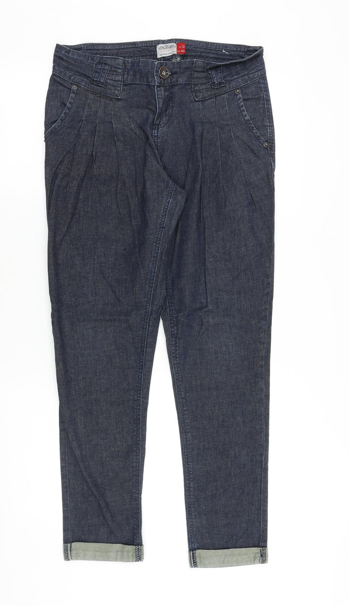 Select Denim Womens Blue Cotton Straight Jeans Size 12 Regular Zip