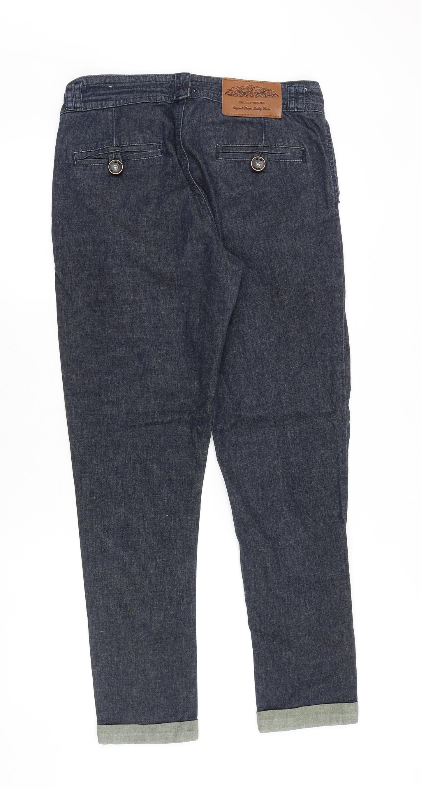 Select Denim Womens Blue Cotton Straight Jeans Size 12 Regular Zip