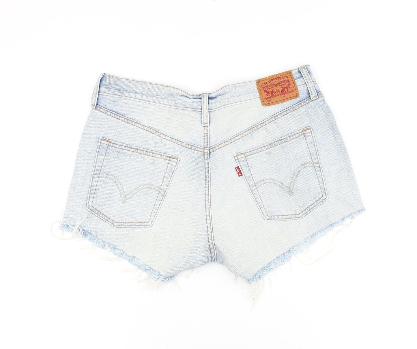 Levi's Womens Blue Cotton Cut-Off Shorts Size 32 in Regular Zip