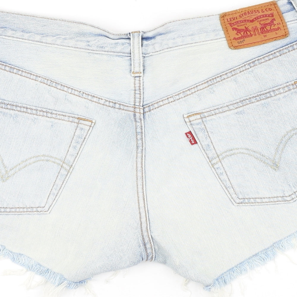 Levi's Womens Blue Cotton Cut-Off Shorts Size 32 in Regular Zip