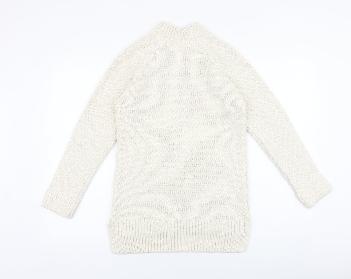 TU Womens Beige High Neck Polyester Pullover Jumper Size 10
