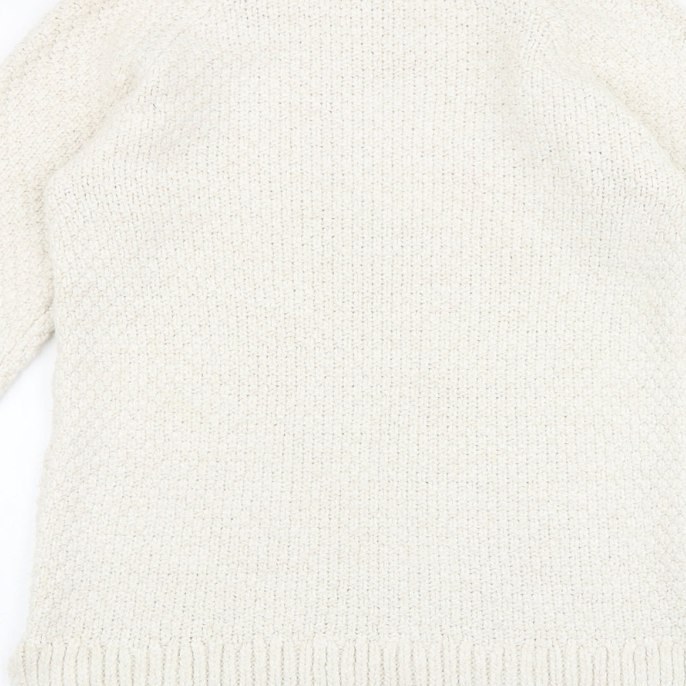 TU Womens Beige High Neck Polyester Pullover Jumper Size 10