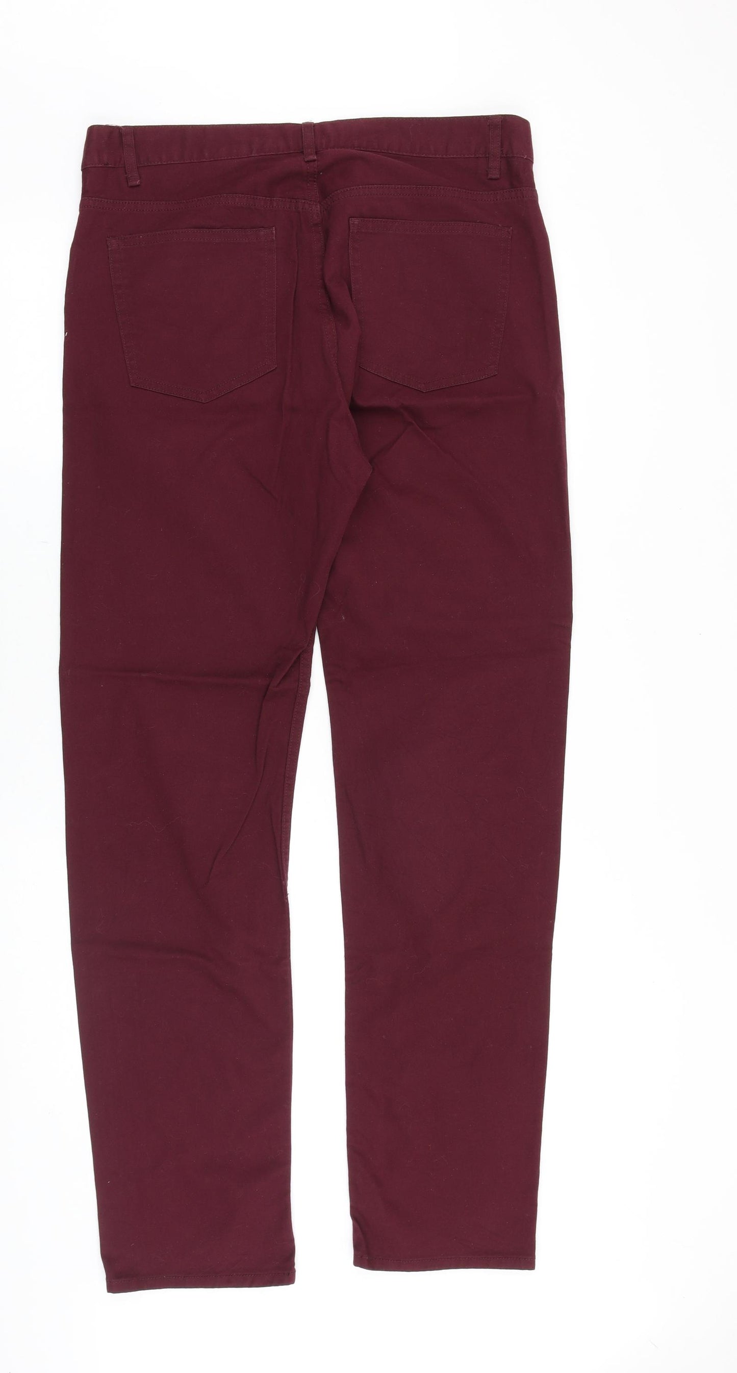 H&M Womens Purple Cotton Straight Jeans Size 34 in Regular Zip