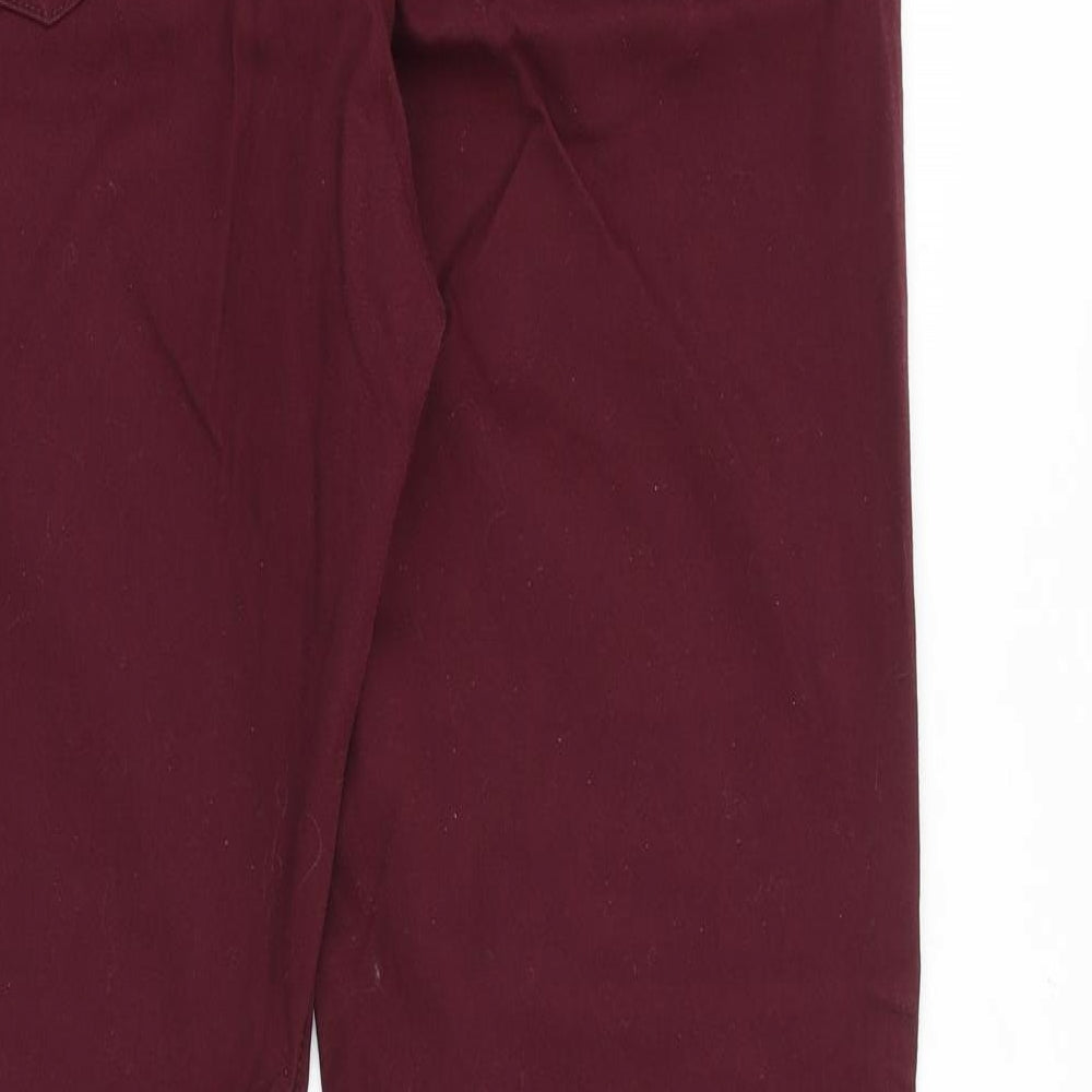 H&M Womens Purple Cotton Straight Jeans Size 34 in Regular Zip