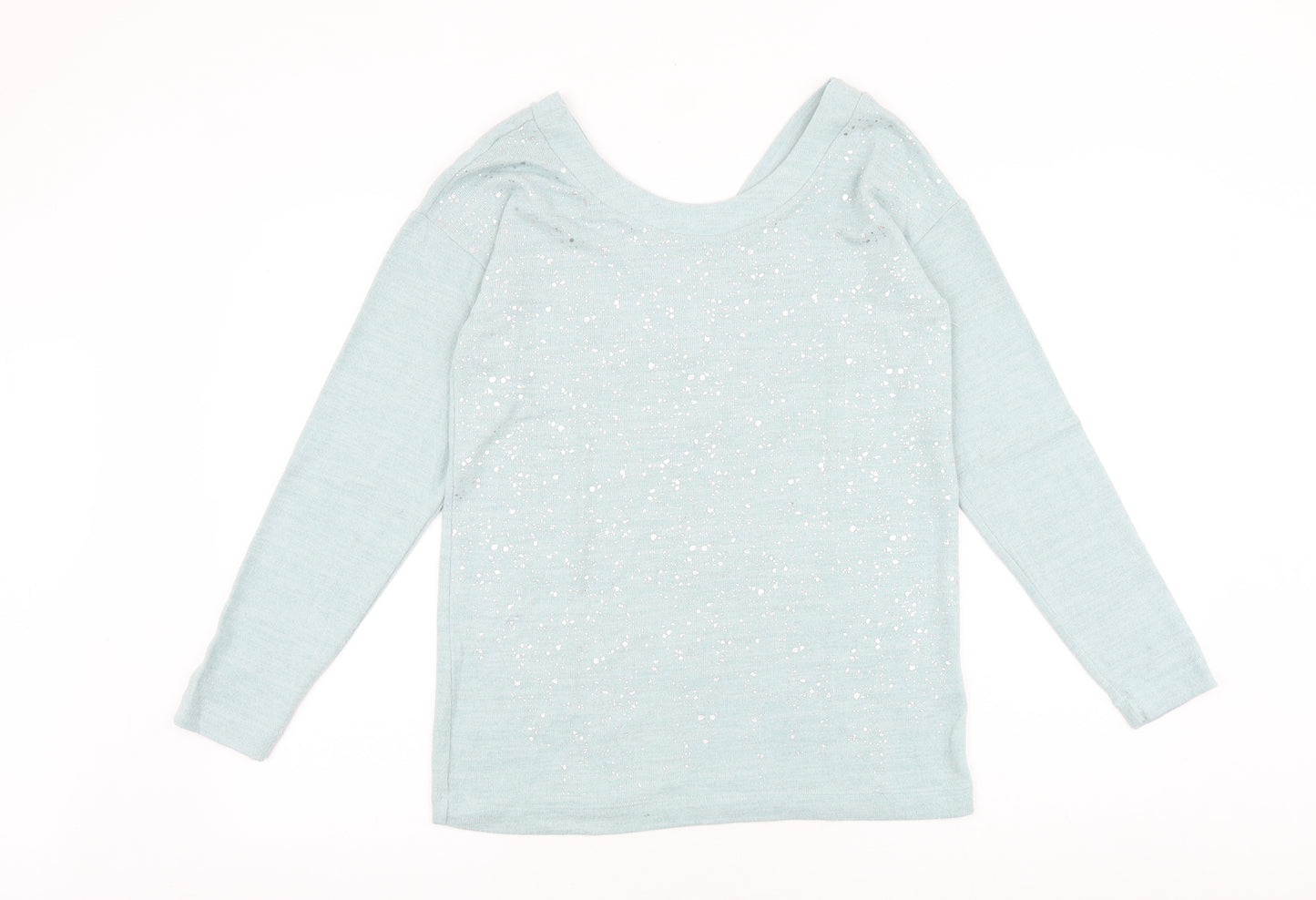 NEXT Womens Blue Viscose Basic T-Shirt Size 10 Scoop Neck
