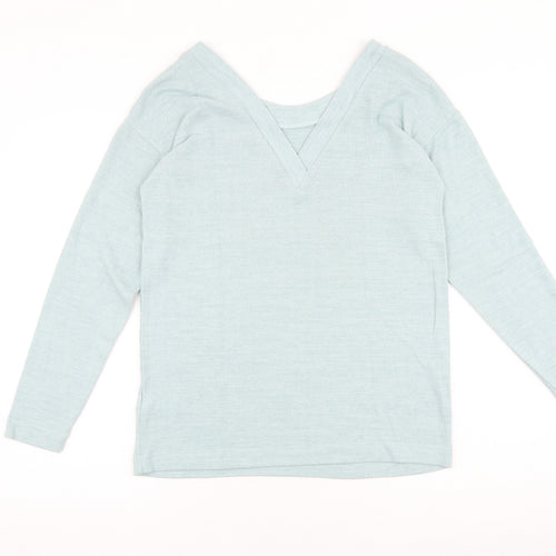NEXT Womens Blue Viscose Basic T-Shirt Size 10 Scoop Neck