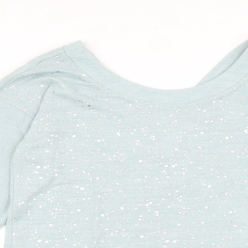 NEXT Womens Blue Viscose Basic T-Shirt Size 10 Scoop Neck