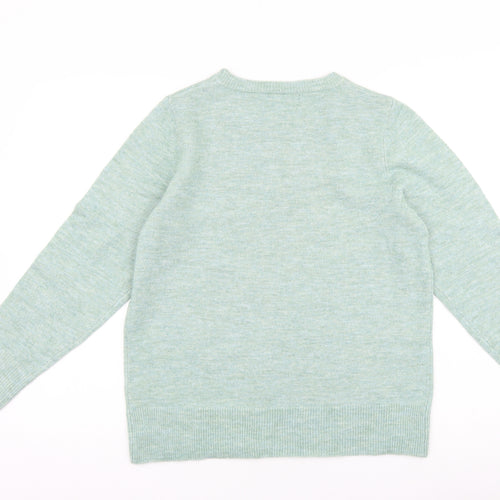 Bonmarché Womens Blue Round Neck Polyester Pullover Jumper Size 14