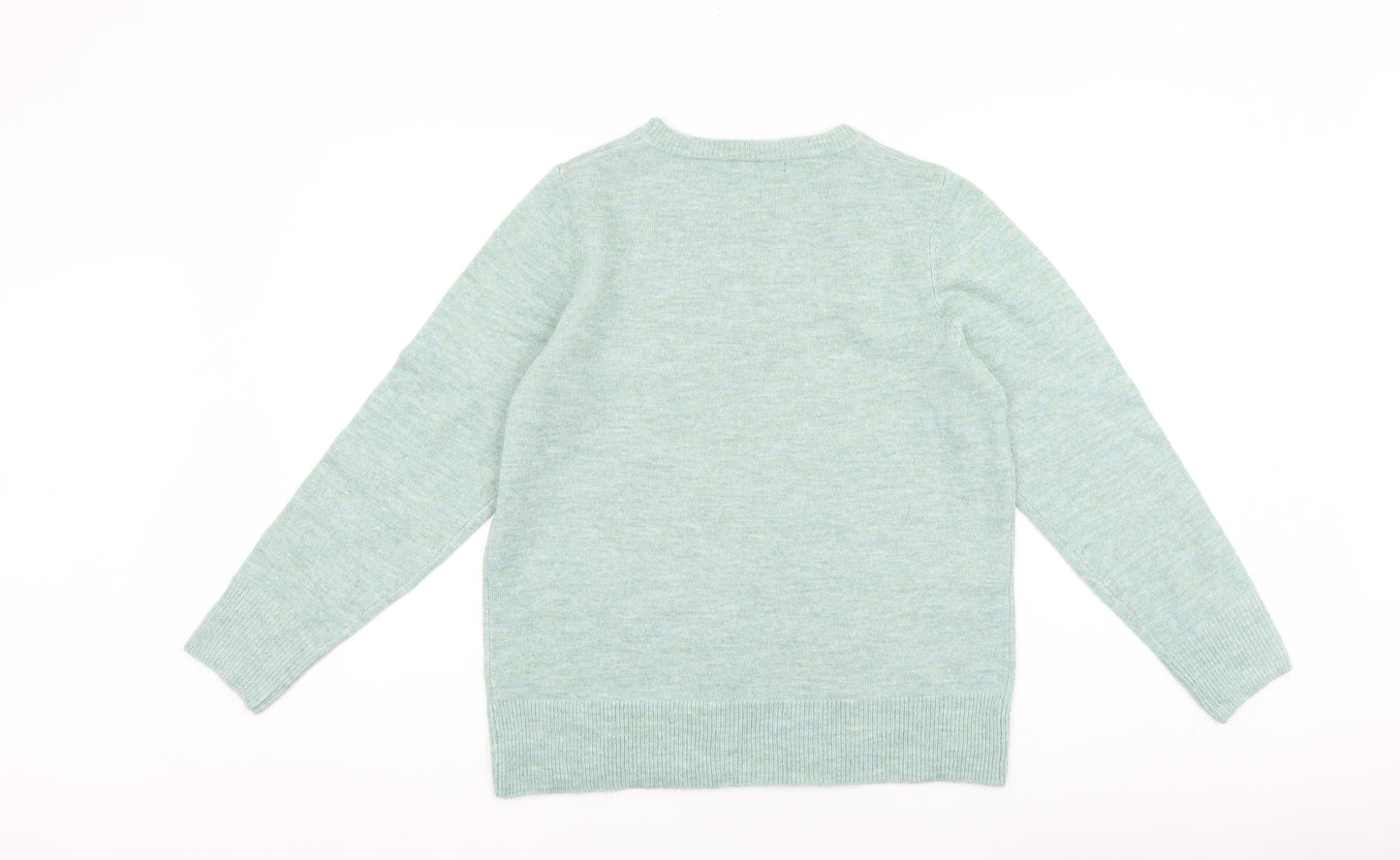 Bonmarché Womens Blue Round Neck Polyester Pullover Jumper Size 14