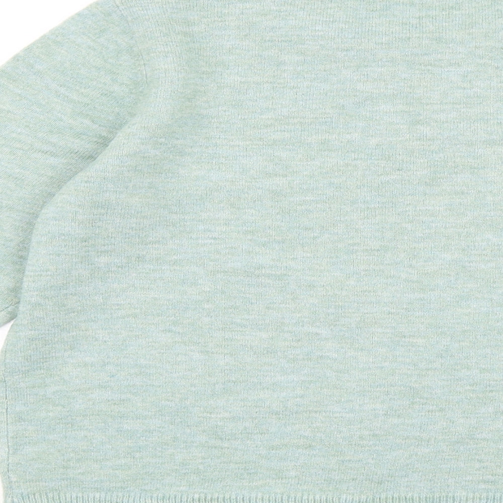 Bonmarché Womens Blue Round Neck Polyester Pullover Jumper Size 14