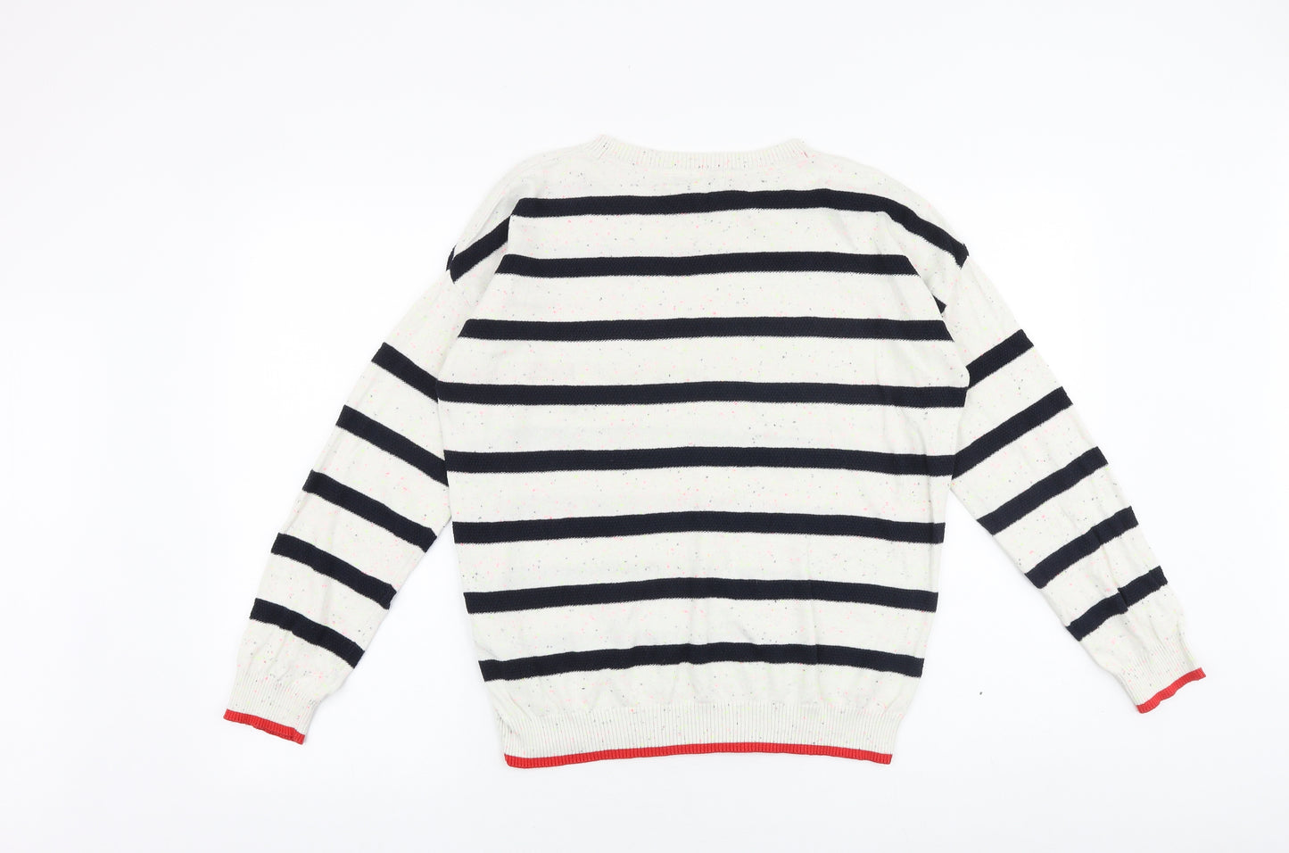 NEXT Womens Multicoloured Round Neck Striped Cotton Pullover Jumper Size 10 - Hello
