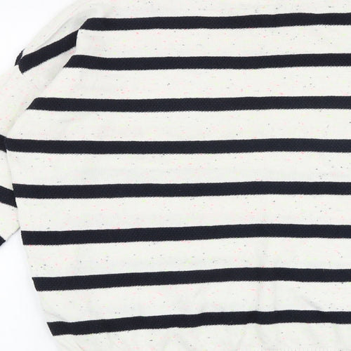 NEXT Womens Multicoloured Round Neck Striped Cotton Pullover Jumper Size 10 - Hello