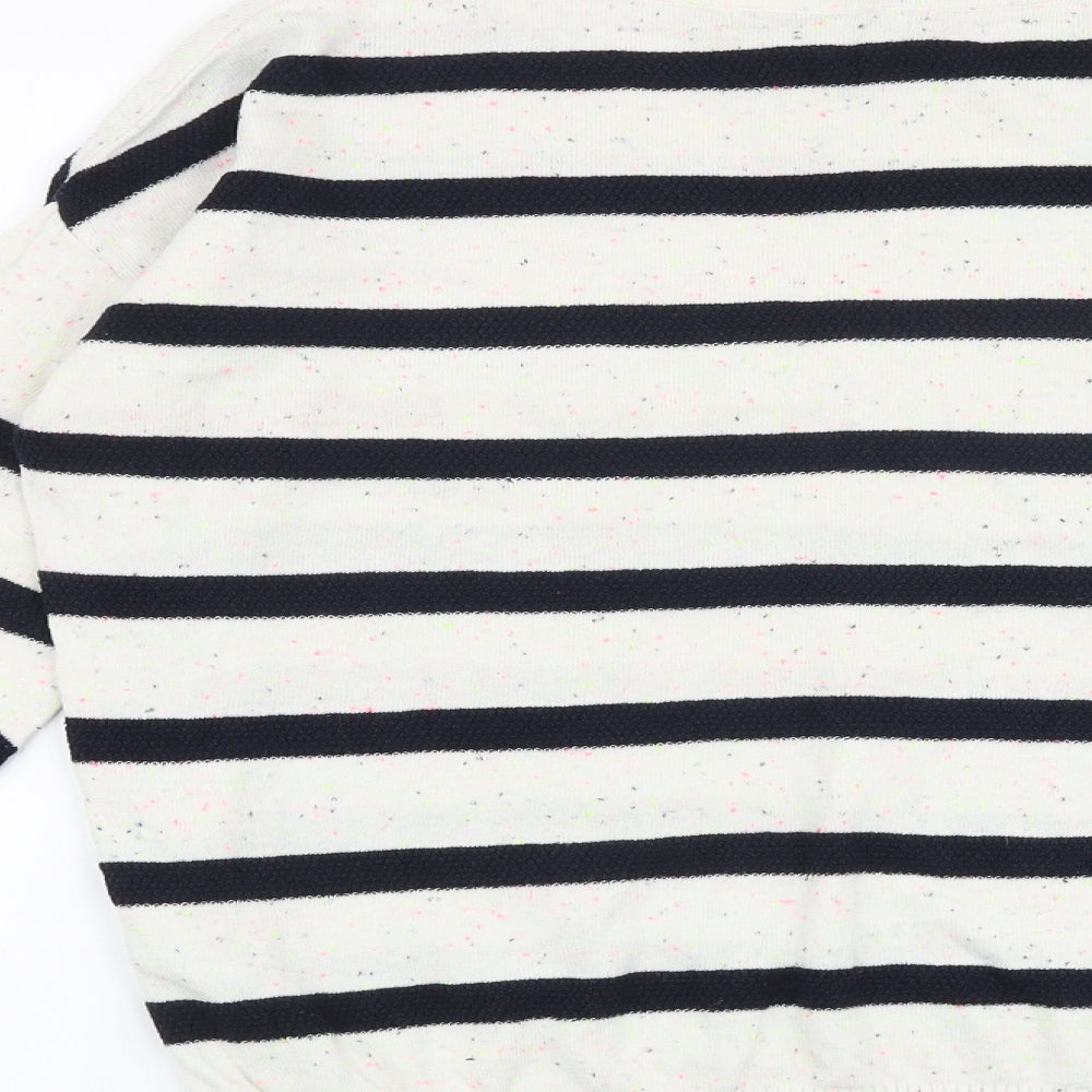 NEXT Womens Multicoloured Round Neck Striped Cotton Pullover Jumper Size 10 - Hello