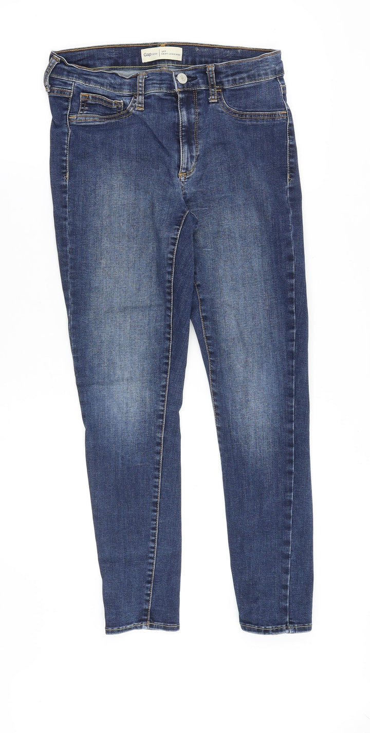 Gap Womens Blue Cotton Skinny Jeans Size 28 in Slim Zip