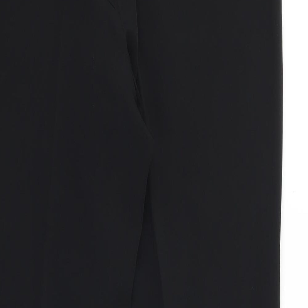 Preworn Mens Black Polyester Trousers Size 36 in Regular Zip