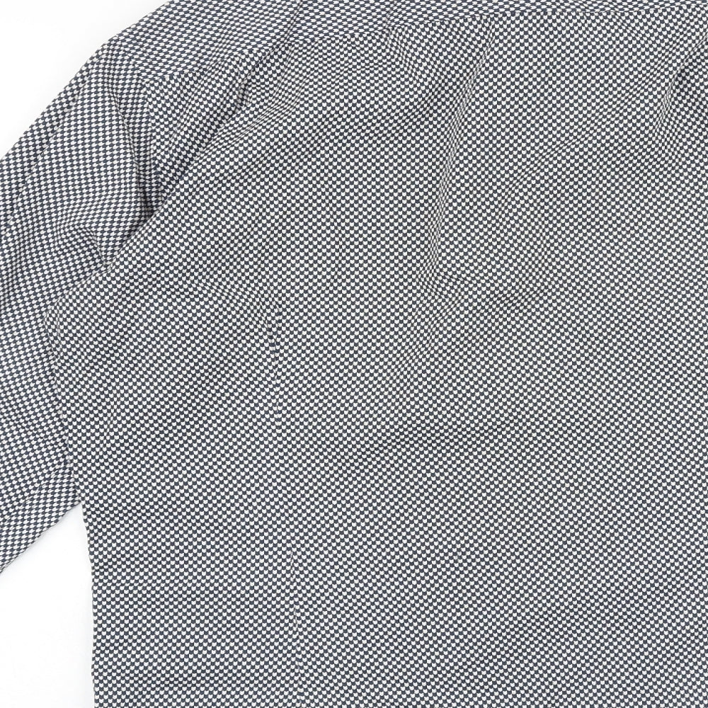 xxthanniversary Mens Blue Geometric Cotton Button-Up Size XL Collared Button