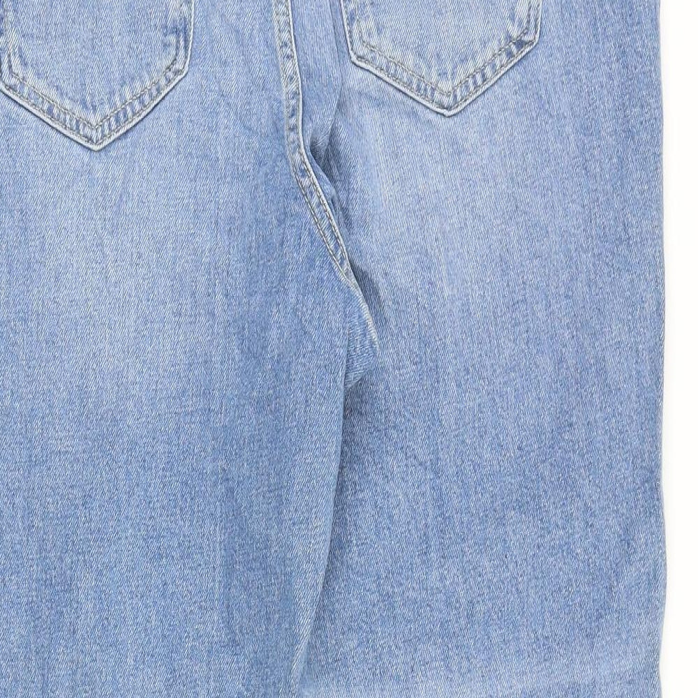 Marks and Spencer Womens Blue Cotton Straight Jeans Size 16 Regular Zip