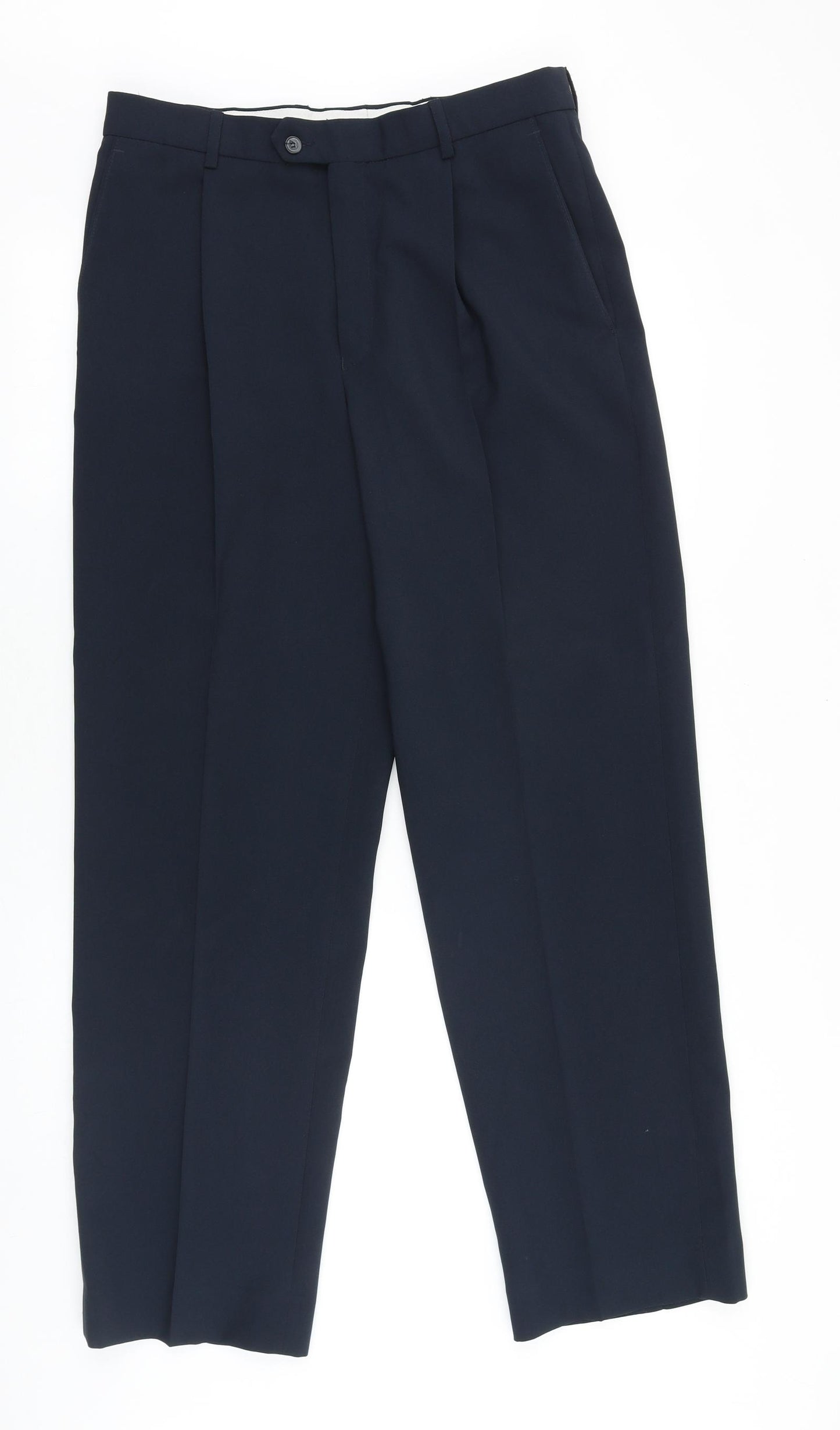 UrbanSpirit Mens Blue Polyester Trousers Size 32 in Regular Zip
