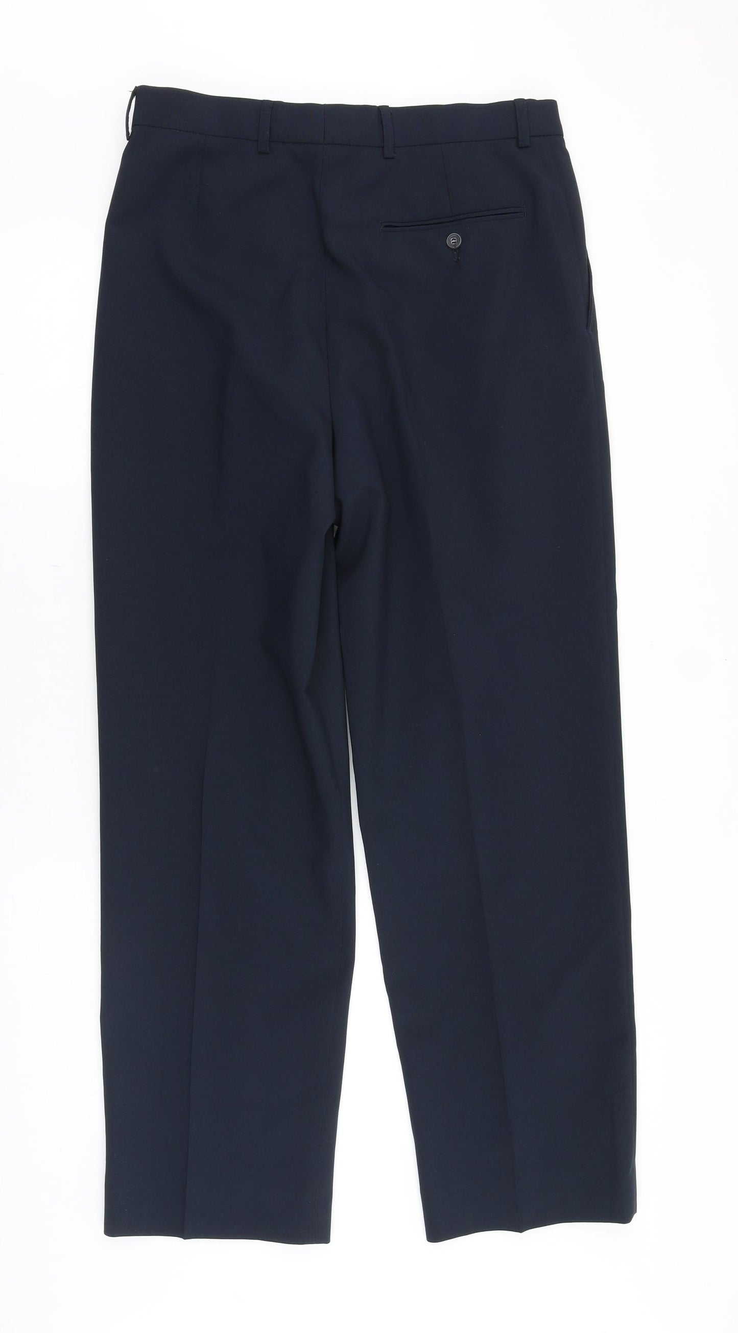 UrbanSpirit Mens Blue Polyester Trousers Size 32 in Regular Zip