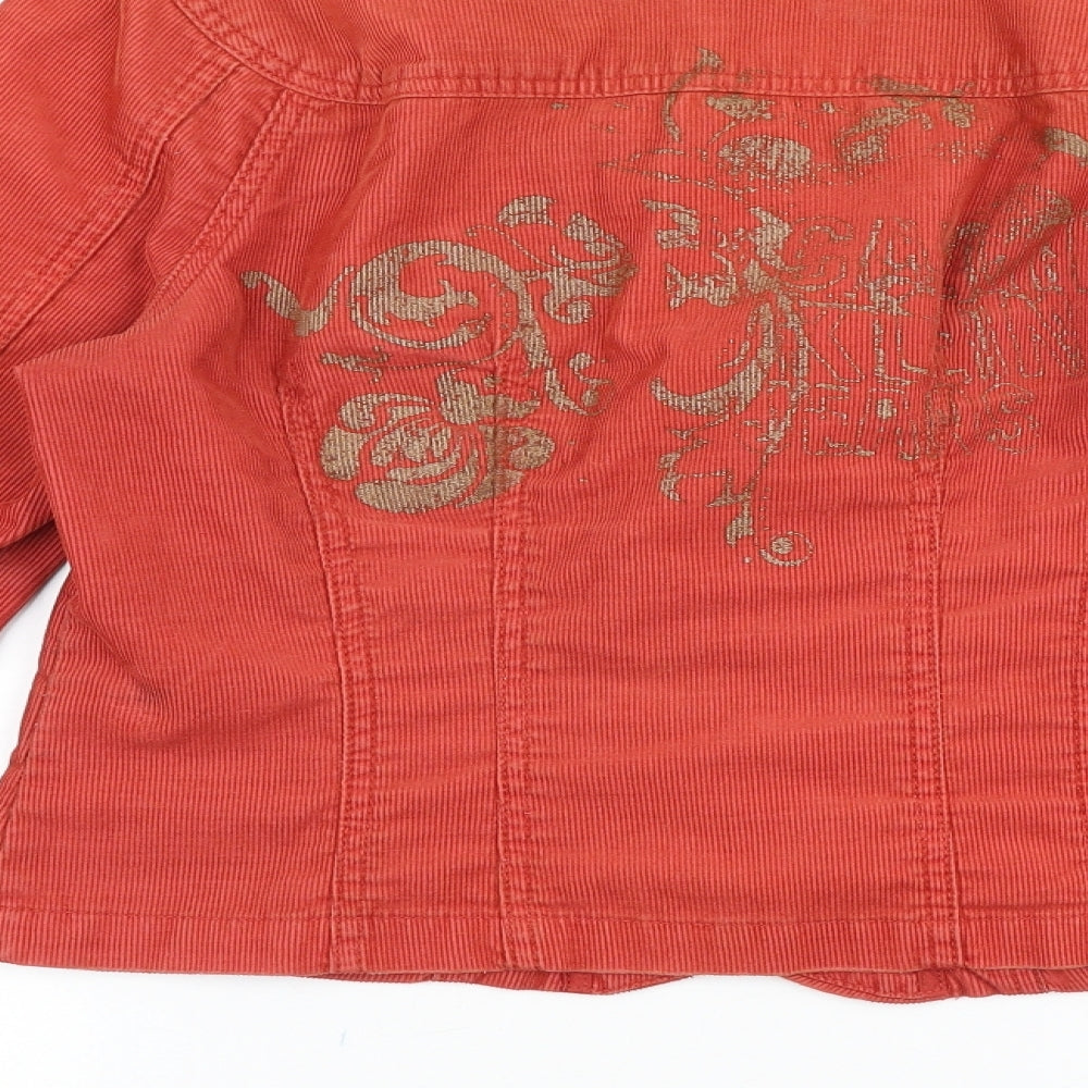 Calvin Klein Womens Red Jacket Size L Button