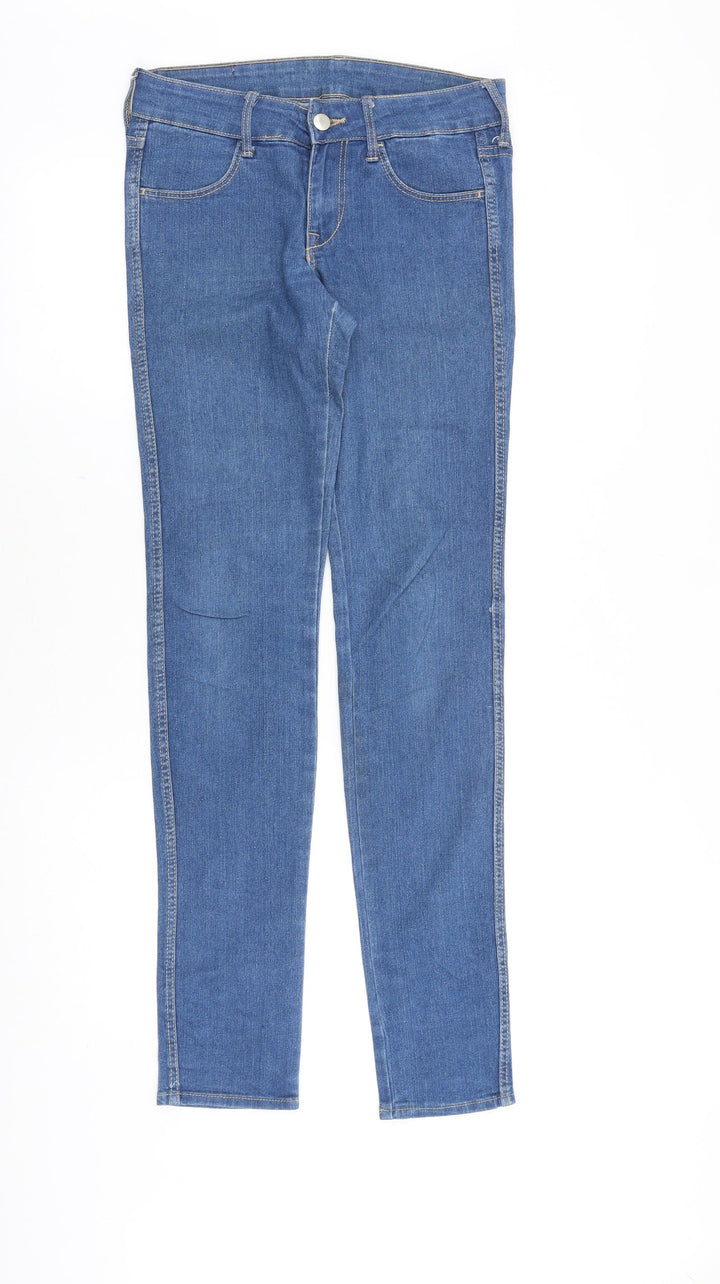 H&M Womens Blue Cotton Skinny Jeans Size 26 in Slim Zip