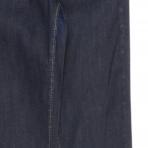 Promod Womens Blue Cotton Straight Jeans Size 28 in Regular Zip