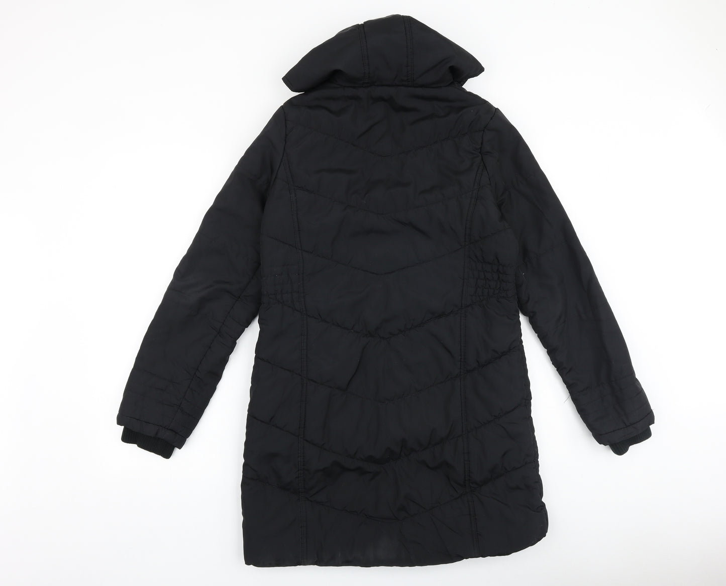 Dunnes Stores Womens Black Puffer Jacket Coat Size 8 Zip