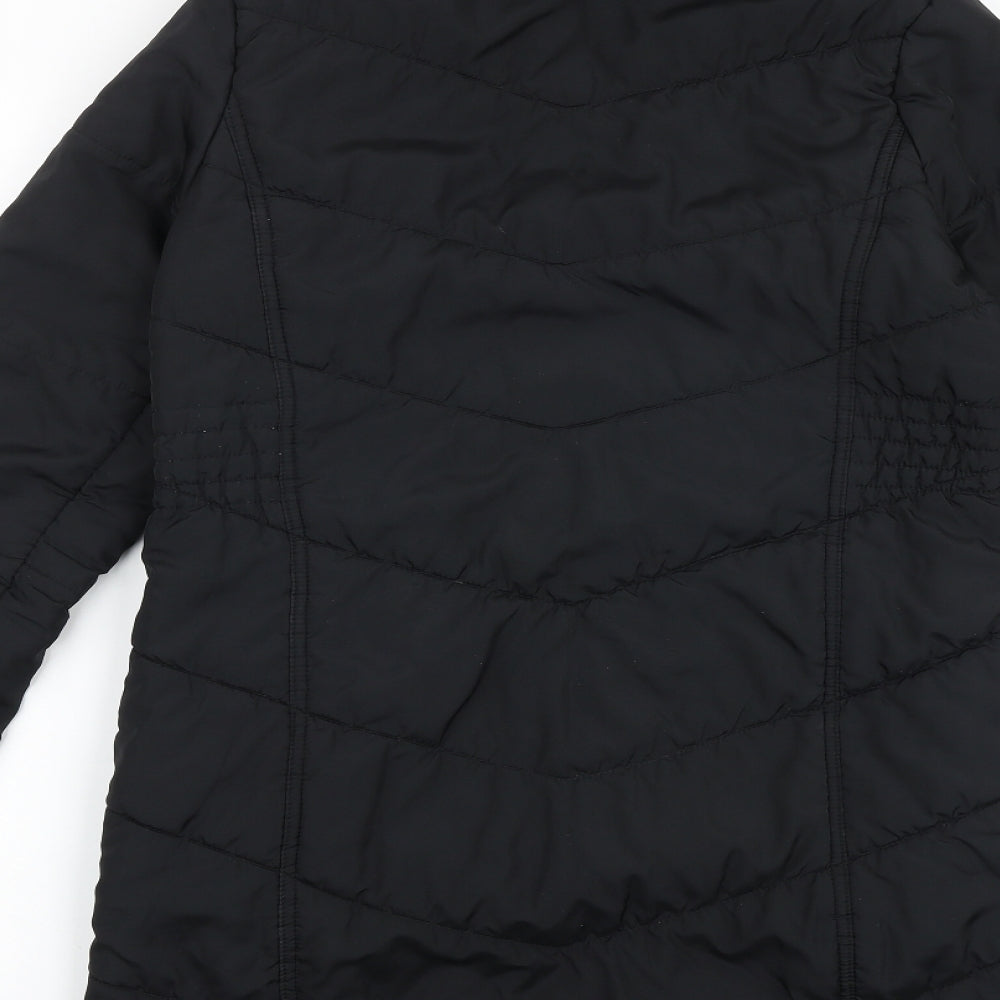 Dunnes Stores Womens Black Puffer Jacket Coat Size 8 Zip