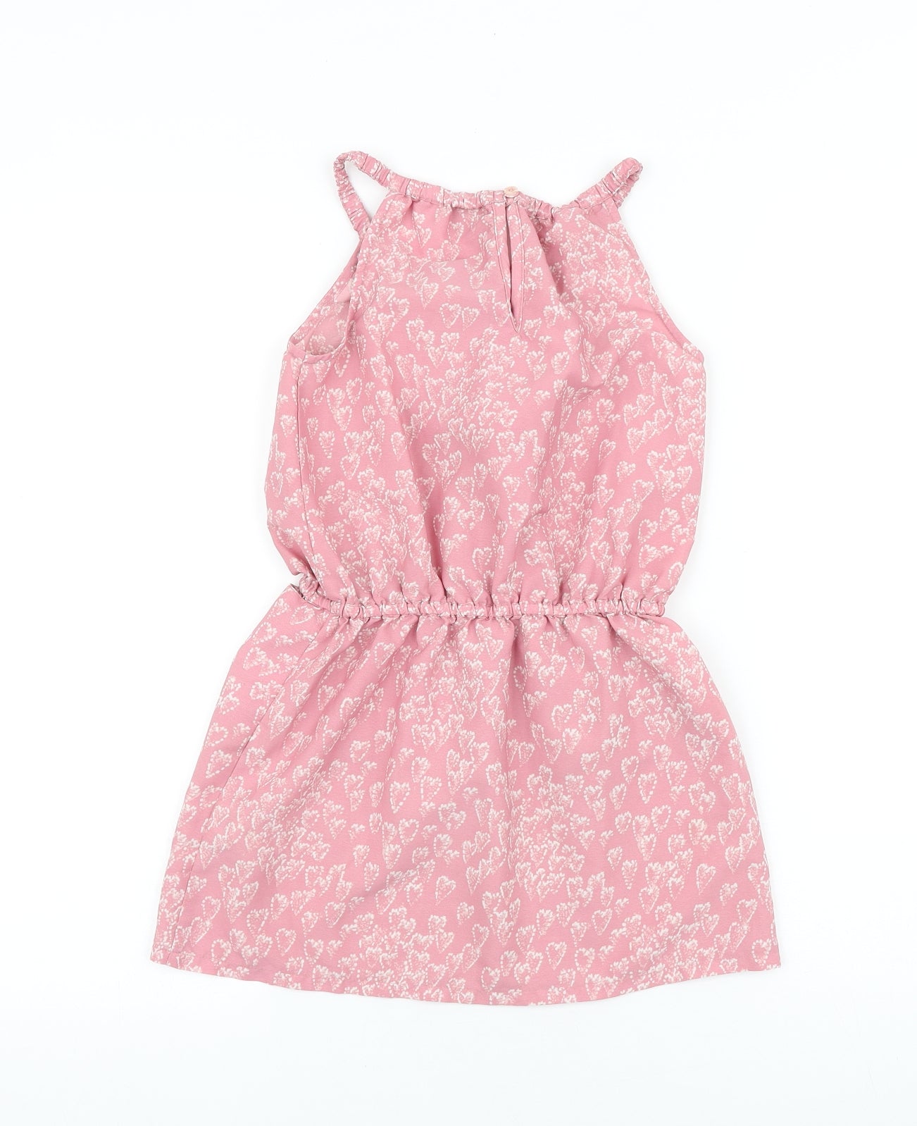NEXT Girls Pink Geometric Polyester A-Line Size 6 Years Scoop Neck Pullover