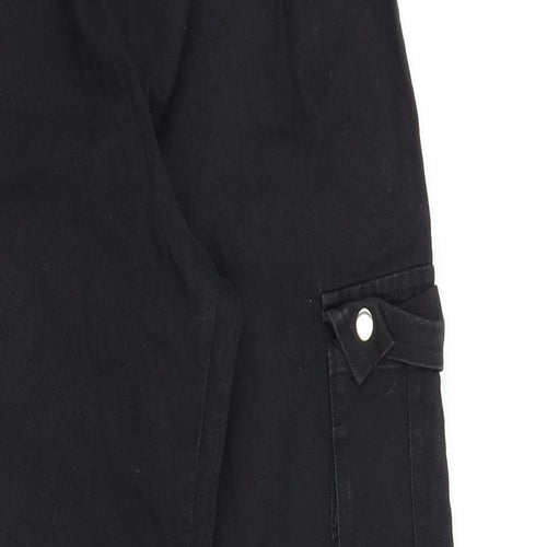 PRETTYLITTLETHING Womens Black Cotton Tapered Jeans Size 4 Regular