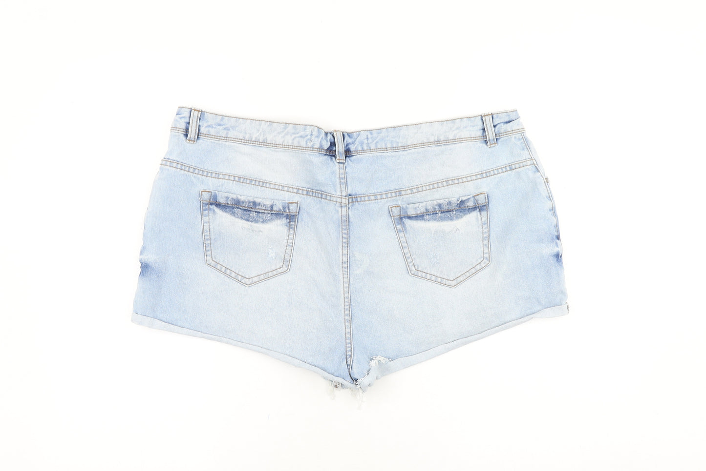 Denim & Co. Womens Blue Cotton Cut-Off Shorts Size 20 Regular Zip