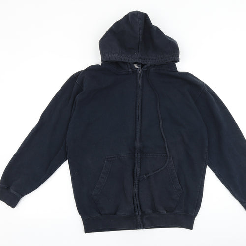 Awdis Mens Blue Cotton Full Zip Hoodie Size M
