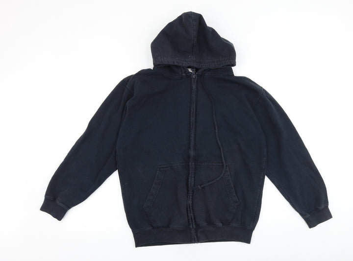 Awdis Mens Blue Cotton Full Zip Hoodie Size M