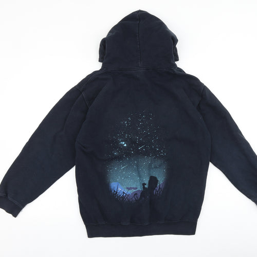 Awdis Mens Blue Cotton Full Zip Hoodie Size M