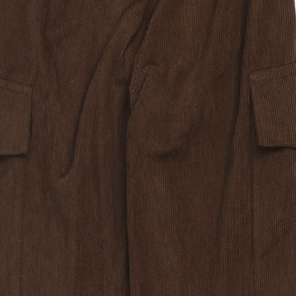 Preworn Womens Brown Polyester Cargo Trousers Size S Regular Zip