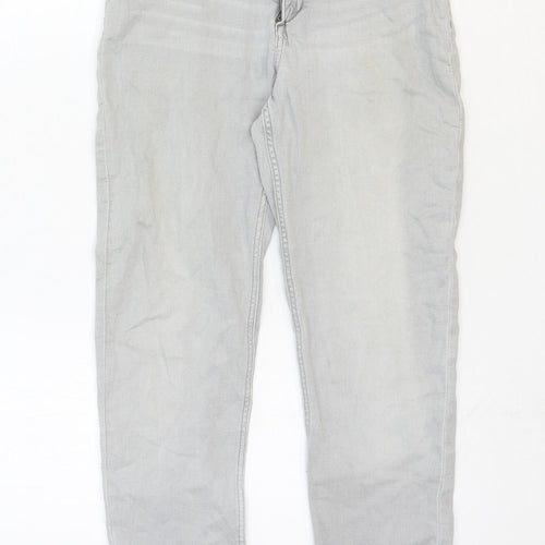 & Denim Girls Grey Cotton Straight Jeans Size 14 Years Regular Zip