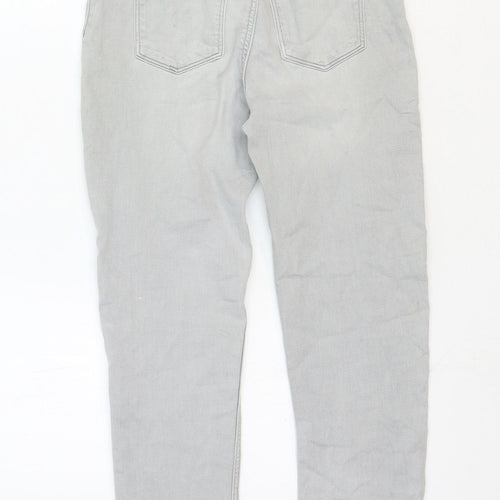 & Denim Girls Grey Cotton Straight Jeans Size 14 Years Regular Zip