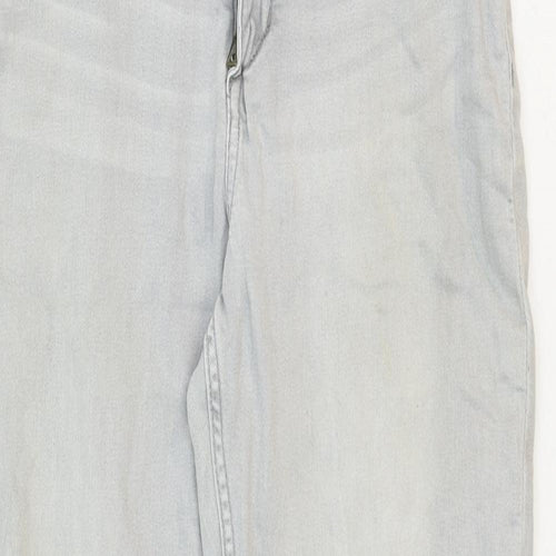 & Denim Girls Grey Cotton Straight Jeans Size 14 Years Regular Zip