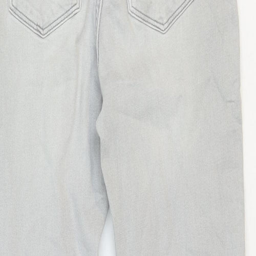 & Denim Girls Grey Cotton Straight Jeans Size 14 Years Regular Zip