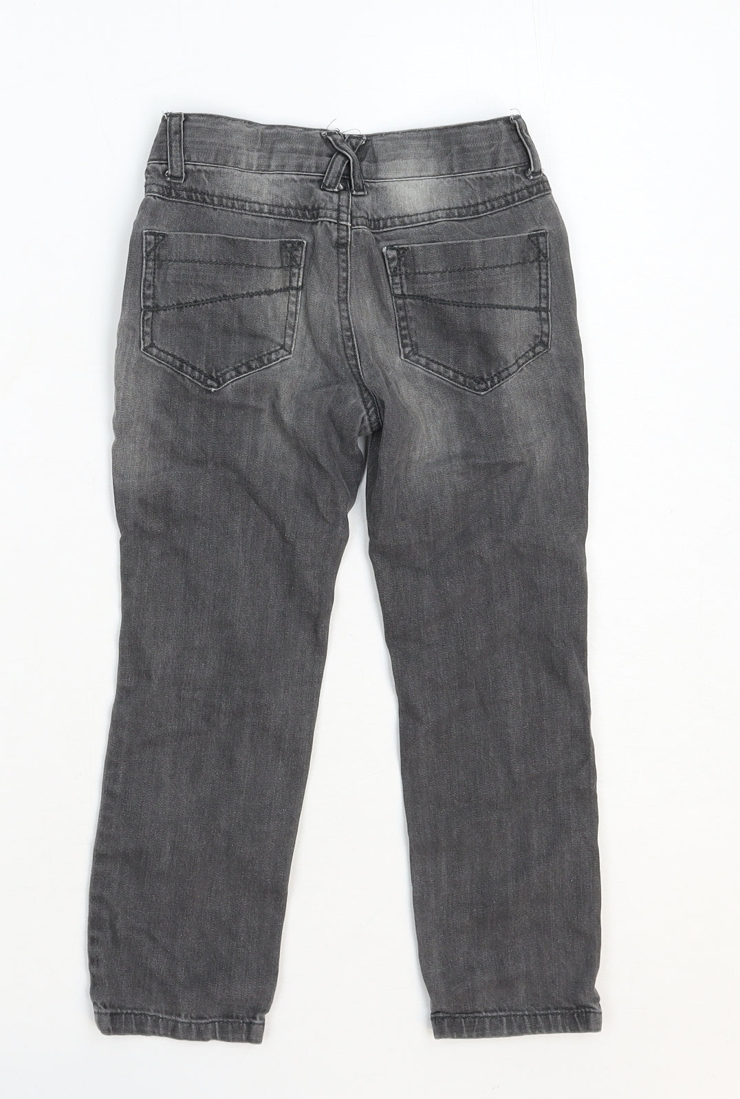 Joules Boys Grey Cotton Straight Jeans Size 4 Years Regular Button