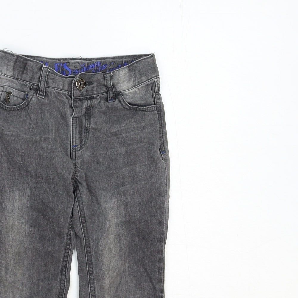Joules Boys Grey Cotton Straight Jeans Size 4 Years Regular Button