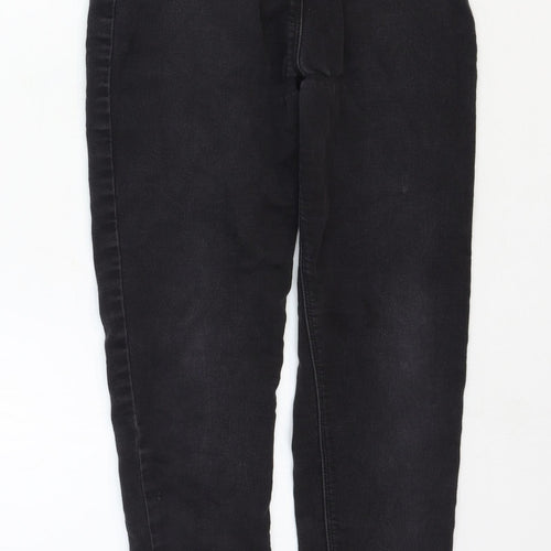 Marks and Spencer Girls Black Cotton Skinny Jeans Size 13-14 Years Regular
