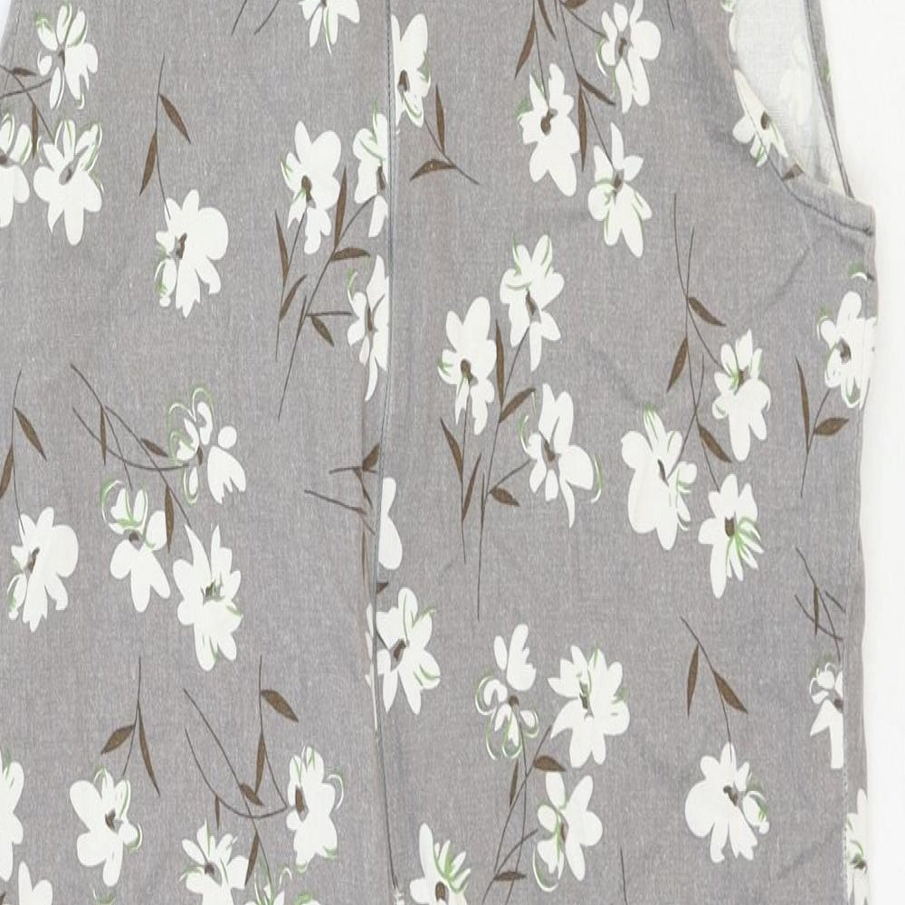 Urchin Womens Multicoloured Floral Cotton Shift Size S V-Neck Zip