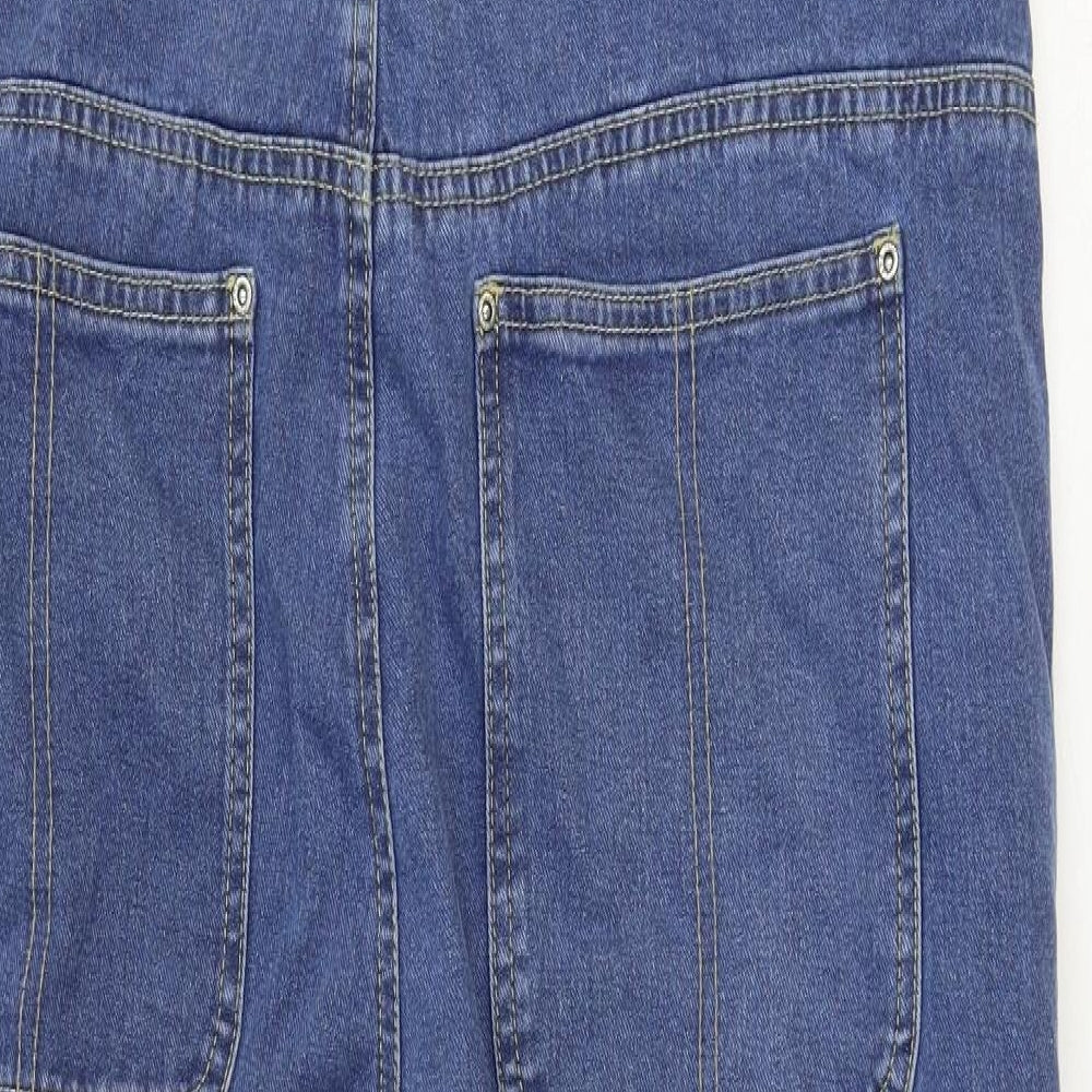 Boohoo Womens Blue Cotton Dungaree One-Piece Size 20 Button