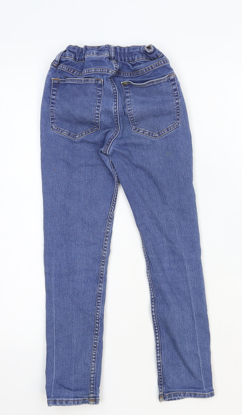 Skinny & Denim Girls Blue Cotton Straight Jeans Size 9-10 Years Regular Zip