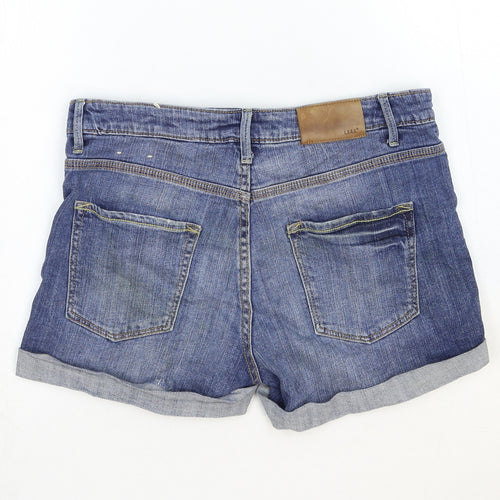 L.O.G.G Womens Blue Cotton Boyfriend Shorts Size 4 Regular Zip